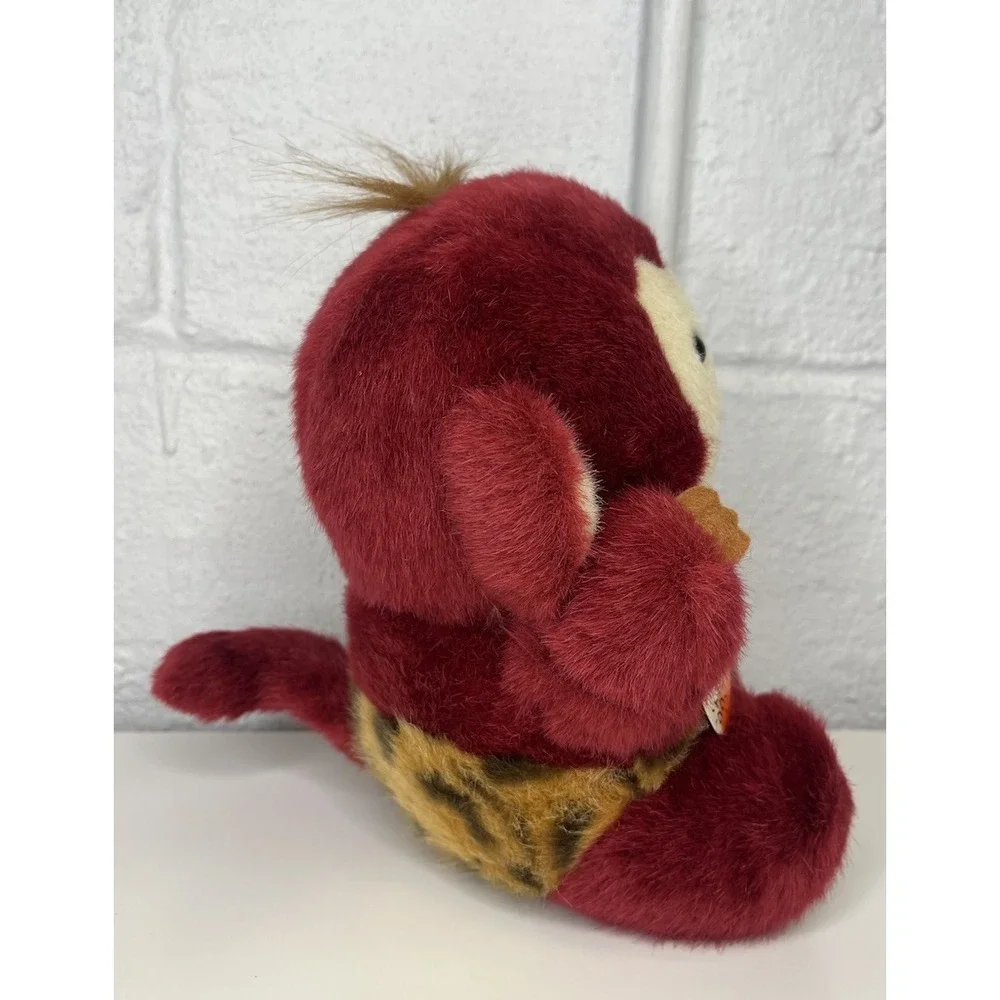 NWT Banana Chitan Sekiguchi Monchhichi Monkey Plush Dark‎ Red Burgundy 1991